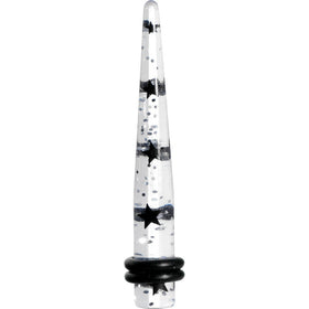 4G Clear Acrylic Glitter Black Star Confetti Taper