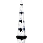 00G Clear Acrylic Glitter Black Star Confetti Taper