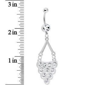 Crystalline Gem Lavish Lace Cascade Dangle Belly Ring