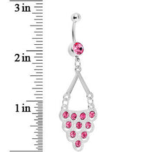 Pink Gem Lavish Lace Cascade Dangle Belly Ring
