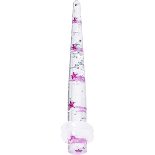 6G Clear Acrylic Glitter Purple Star Confetti Taper