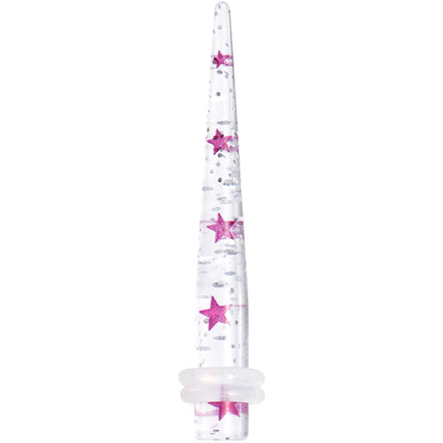 4G Clear Acrylic Glitter Purple Star Confetti Taper