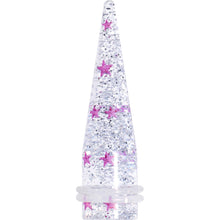 9/16 Clear Acrylic Glitter Purple Star Confetti Taper
