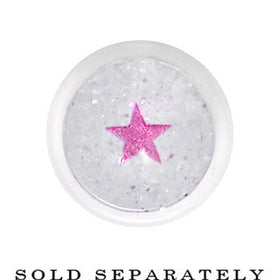 5/8 Clear Acrylic Glitter Purple Star Confetti Taper