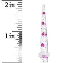 2G Clear Acrylic Glitter Purple Heart Confetti Taper