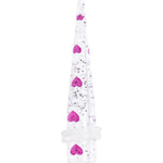 0G Clear Acrylic Glitter Purple Heart Confetti Taper