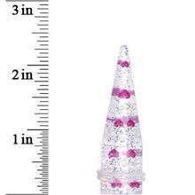5/8 Clear Acrylic Glitter Purple Heart Confetti Taper