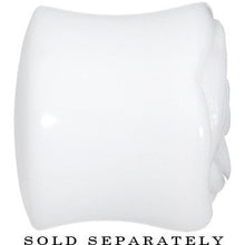 9/16 White Rose Flower Acrylic Saddle Plug
