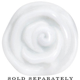 9/16 White Rose Flower Acrylic Saddle Plug