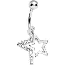 Clear Gem Super Star Punch Out Belly Ring