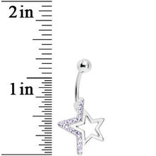 Lavender Gem Super Star Punch Out Belly Ring