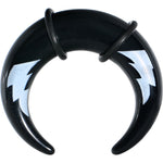 00G Black Acrylic White Lightning Buffalo Taper