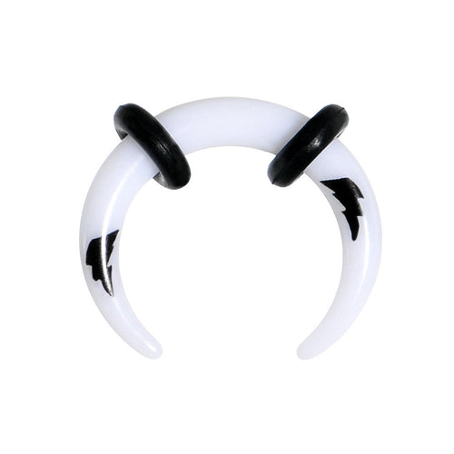 8G White Acrylic Black Lightning Buffalo Taper