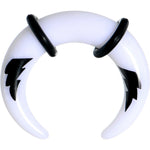 2G White Acrylic Black Lightning Buffalo Taper