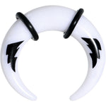 0G White Acrylic Black Lightning Buffalo Taper