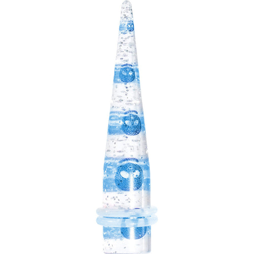 0G Clear Acrylic Glitter Blue Skull Confetti Taper