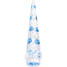 00G Clear Acrylic Glitter Blue Skull Confetti Taper