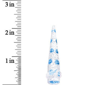 00G Clear Acrylic Glitter Blue Skull Confetti Taper