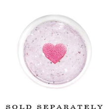 Clear Acrylic Glitter Pink Heart Confetti Taper 8G to 16mm