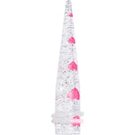 Clear Acrylic Glitter Pink Heart Confetti Taper 8G to 16mm