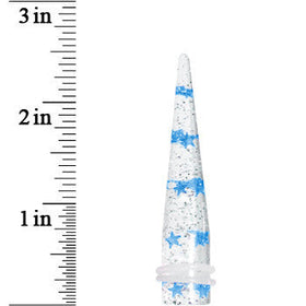 00G Clear Acrylic Glitter Blue Star Confetti Taper