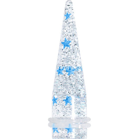 9/16 Clear Acrylic Glitter Blue Star Confetti Taper