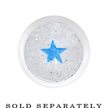 9/16 Clear Acrylic Glitter Blue Star Confetti Taper