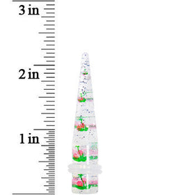 00G Clear Acrylic Glitter Pink Cherry Confetti Taper