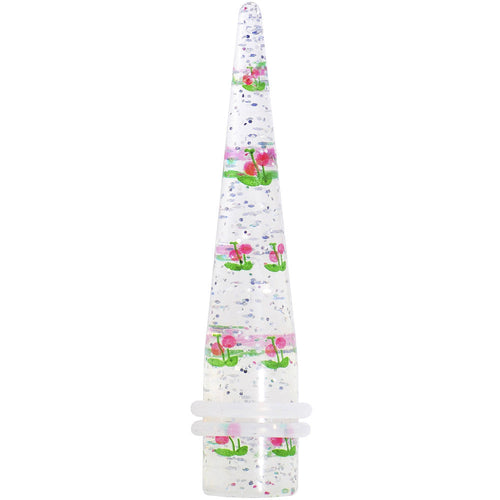 1/2 Clear Acrylic Glitter Pink Cherry Confetti Taper