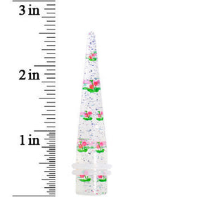 1/2 Clear Acrylic Glitter Pink Cherry Confetti Taper