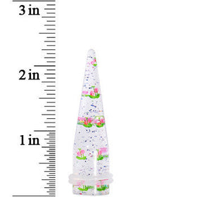 9/16 Clear Acrylic Glitter Pink Cherry Confetti Taper