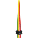 8G Acrylic Rasta Stripes Straight Taper