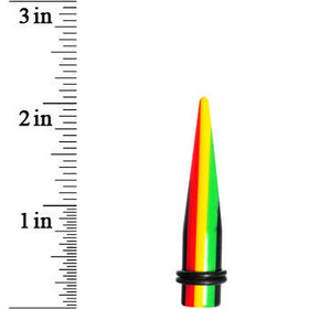 00G Acrylic Rasta Stripes Straight Taper