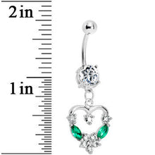 Crystalline Gem Heart Wreath Belly Ring