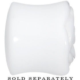 1 inch White Rose Flower Acrylic Saddle Plug