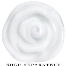 1 inch White Rose Flower Acrylic Saddle Plug