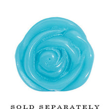 1/2 Blue Rose Flower Acrylic Saddle Plug