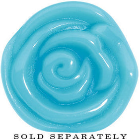 18mm Blue Rose Flower Acrylic Saddle Plug