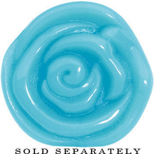 20mm Blue Rose Flower Acrylic Saddle Plug