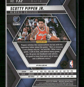 2024-25 Panini Mosaic Orange Fluorescent Mosaic Scotty Pippen Jr. #/25 #132