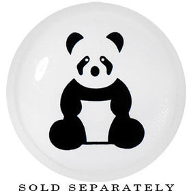 7/8 White Acrylic Panda Bear Single Flare Plug