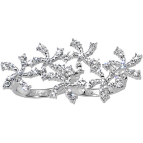 Crystalline Star Spangled Double Finger Ring