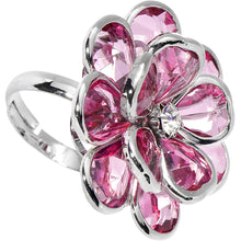 Pink Faceted Blooming Flower Adjustable Ring