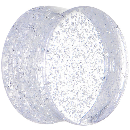 17.5mm Clear GLITTER Acrylic Saddle Plug