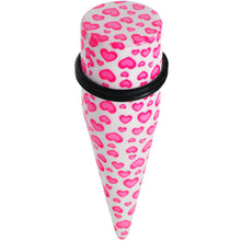 20mm White Acrylic Pink Heart Logo Taper