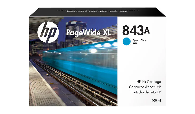 New, Pre-Owned - HP 843A 400ml PageWide XL Cyan Ink Cartridge, C1Q58A
