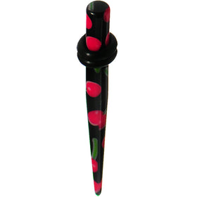 6G Black Acrylic Red Cherry Logo Taper
