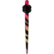 12G Multi Color Animal Logo Acrylic Ear Taper