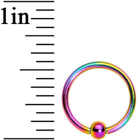 16G 3/8 Rainbow Titanium Captive Ring