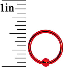 16G Red Titanium Captive Ring 3/8 3mm
